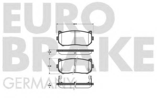 EUROBRAKE 5502223503 Комплект гальмівних колодок, дискове гальмо