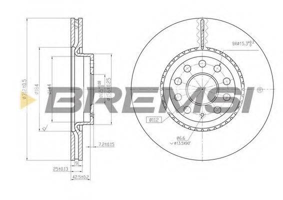 BREMSI DBB305V гальмівний диск