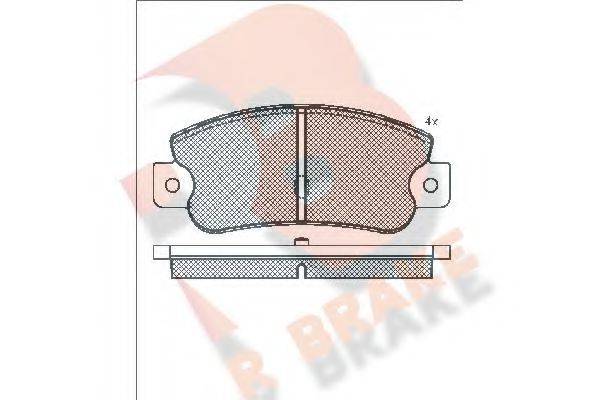 R BRAKE RB0490 Комплект гальмівних колодок, дискове гальмо