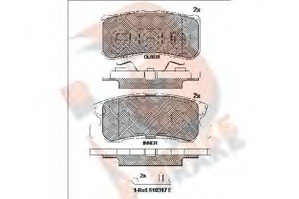 R BRAKE RB1375202 Комплект гальмівних колодок, дискове гальмо