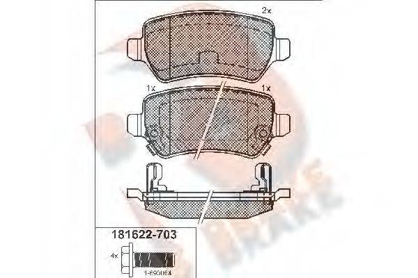 R BRAKE RB1622703 Комплект гальмівних колодок, дискове гальмо