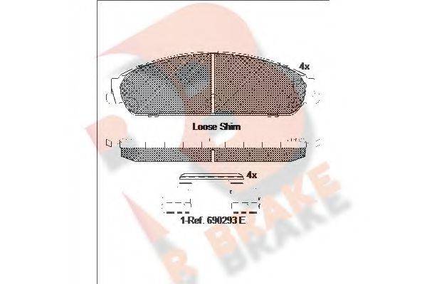 R BRAKE 24164 Комплект гальмівних колодок, дискове гальмо