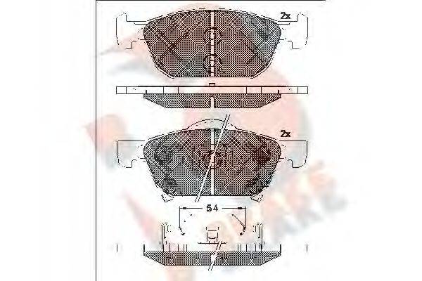 R BRAKE 25804 Комплект гальмівних колодок, дискове гальмо