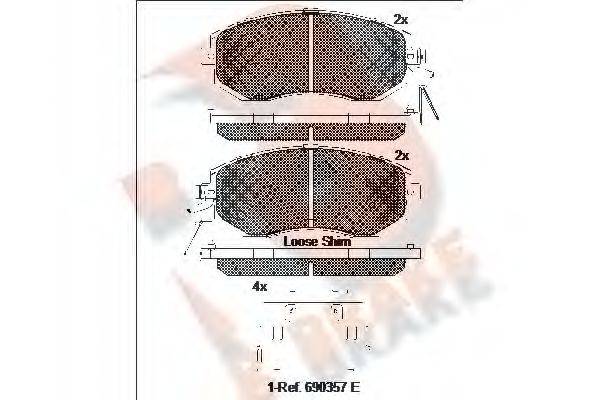 R BRAKE 25761 Комплект гальмівних колодок, дискове гальмо