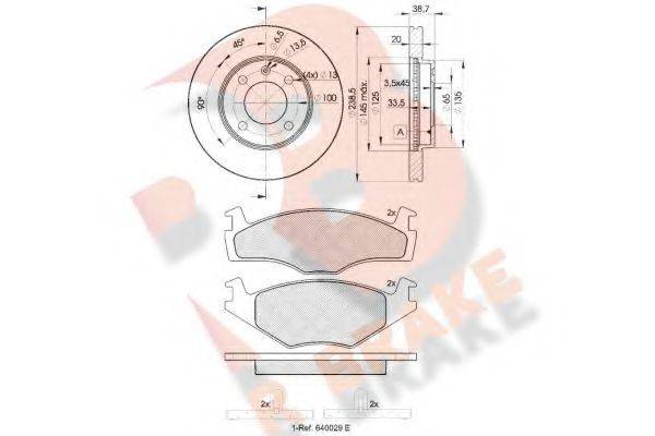 R BRAKE 3R04593975 Комплект гальм, дисковий гальмівний механізм