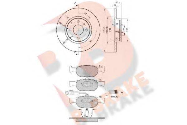 R BRAKE 21930 Комплект гальм, дисковий гальмівний механізм