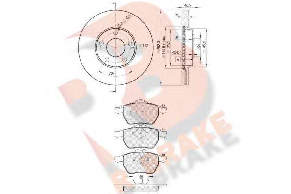 R BRAKE 3R11385306 Комплект гальм, дисковий гальмівний механізм