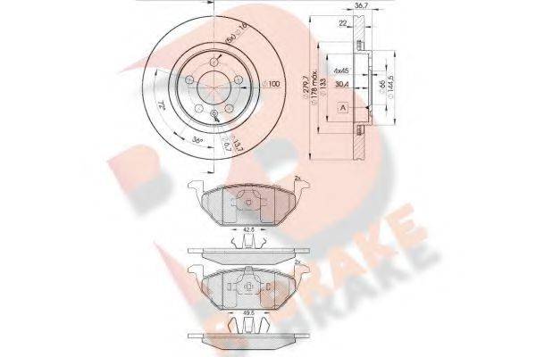 R BRAKE 3R13385603 Комплект гальм, дисковий гальмівний механізм