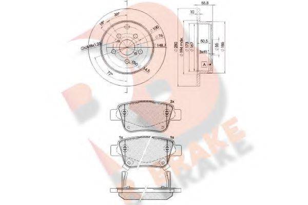 R BRAKE 23620 Комплект гальм, дисковий гальмівний механізм