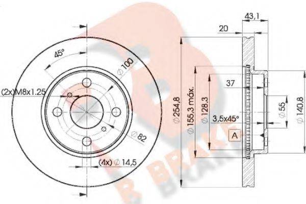 R BRAKE 78RBD22040 гальмівний диск