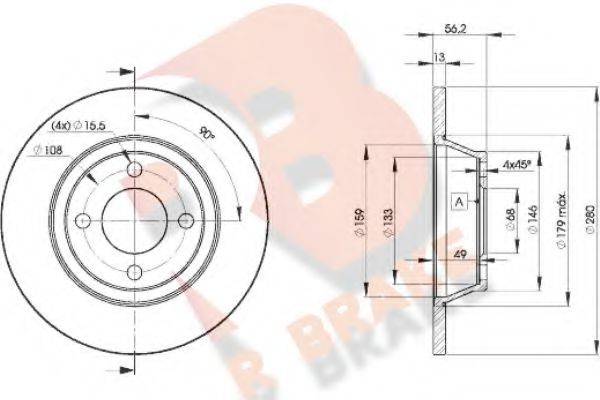 R BRAKE 78RBD28014