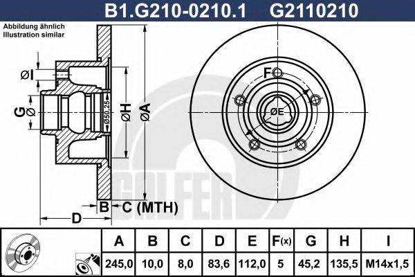 GALFER B1G21002101 гальмівний диск