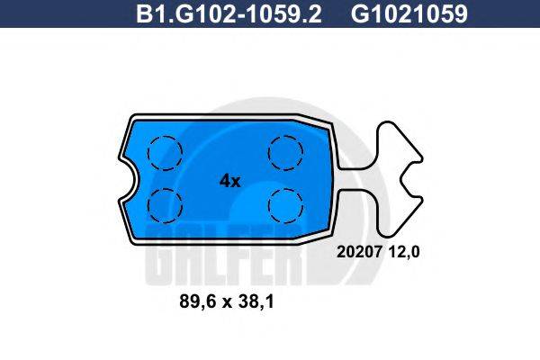 GALFER B1G10210592 Комплект гальмівних колодок, дискове гальмо