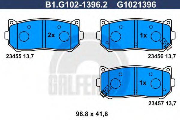 GALFER 23456 Комплект гальмівних колодок, дискове гальмо
