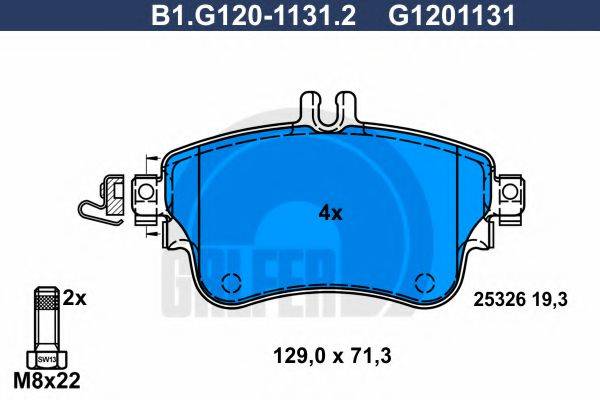 GALFER B1G12011312 Комплект гальмівних колодок, дискове гальмо