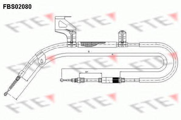 FTE FBS02080 Трос, стоянкова гальмівна система