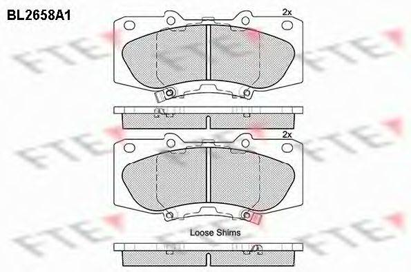 FTE BL2658A1 Комплект гальмівних колодок, дискове гальмо