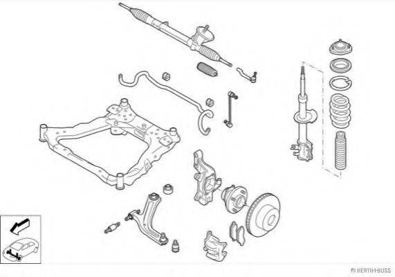 HERTH+BUSS JAKOPARTS N03723VA Рульове управління; Підвіска колеса