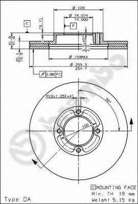 BREMBO 09501910 гальмівний диск