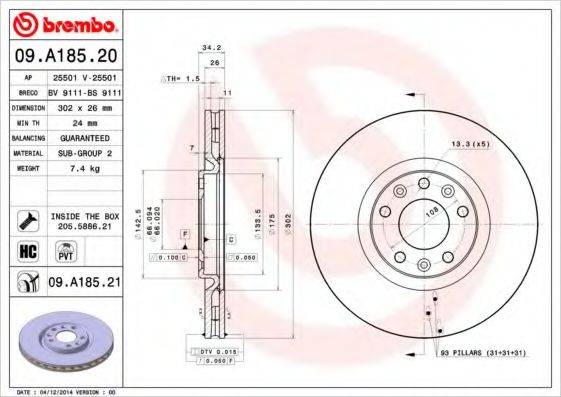 BREMBO 09.A185.20