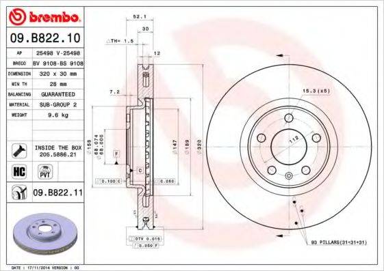 BREMBO 09.B822.10