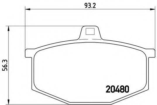 BREMBO 20480 Комплект гальмівних колодок, дискове гальмо
