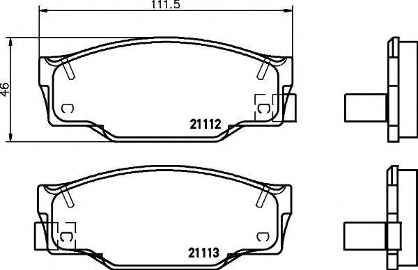 MINTEX 21113 Комплект гальмівних колодок, дискове гальмо