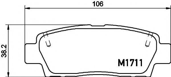 TOYOTA 04466 22160 Комплект гальмівних колодок, дискове гальмо