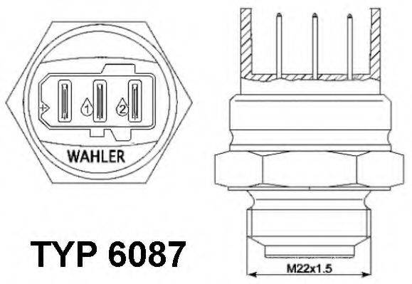 WAHLER 608787D Термивимикач, вентилятор радіатора