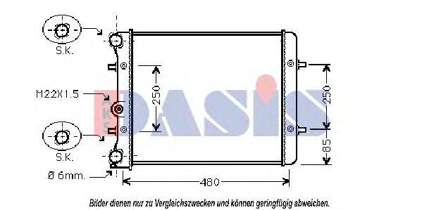 AKS DASIS A01028 Радіатор, охолодження двигуна
