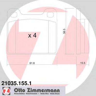 ZIMMERMANN 21035 Комплект гальмівних колодок, дискове гальмо