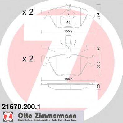 ZIMMERMANN 21794 Комплект гальмівних колодок, дискове гальмо