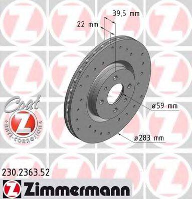 ZIMMERMANN 230236352 гальмівний диск