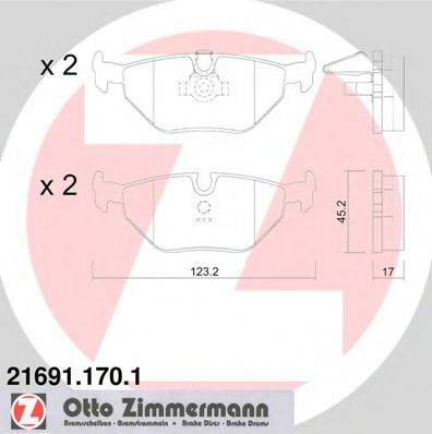 ZIMMERMANN 21691 Комплект гальмівних колодок, дискове гальмо
