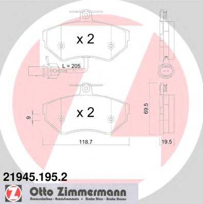 ZIMMERMANN 219451952 Комплект гальмівних колодок, дискове гальмо