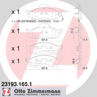 ZIMMERMANN 231931651 Комплект гальмівних колодок, дискове гальмо