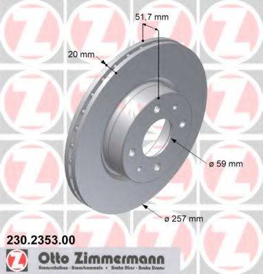 ZIMMERMANN 230235300 гальмівний диск