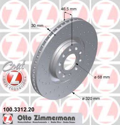 ZIMMERMANN 100331220 гальмівний диск