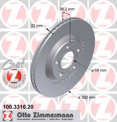 ZIMMERMANN 100331620 гальмівний диск