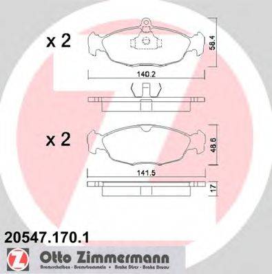 ZIMMERMANN 205471701 Комплект гальмівних колодок, дискове гальмо