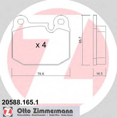 ZIMMERMANN 205881651 Комплект гальмівних колодок, дискове гальмо