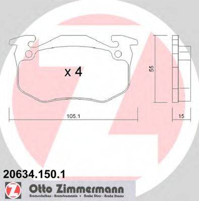 ZIMMERMANN 20634 Комплект гальмівних колодок, дискове гальмо
