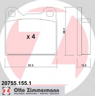 ZIMMERMANN 20755 Комплект гальмівних колодок, дискове гальмо
