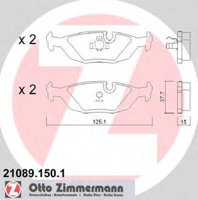 ZIMMERMANN 21089 Комплект гальмівних колодок, дискове гальмо