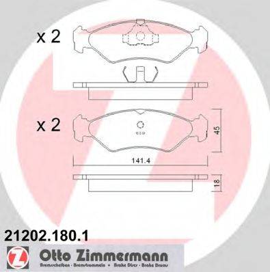 ZIMMERMANN 21203 Комплект гальмівних колодок, дискове гальмо