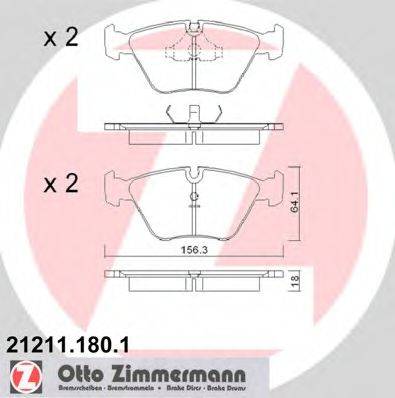 ZIMMERMANN 21212 Комплект гальмівних колодок, дискове гальмо