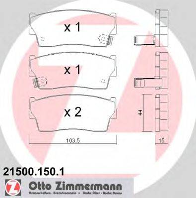 ZIMMERMANN 21500 Комплект гальмівних колодок, дискове гальмо