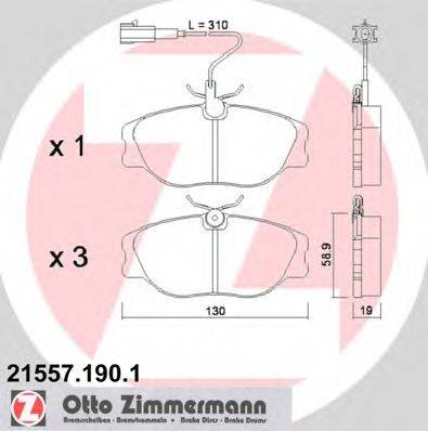 ZIMMERMANN 215571901 Комплект гальмівних колодок, дискове гальмо
