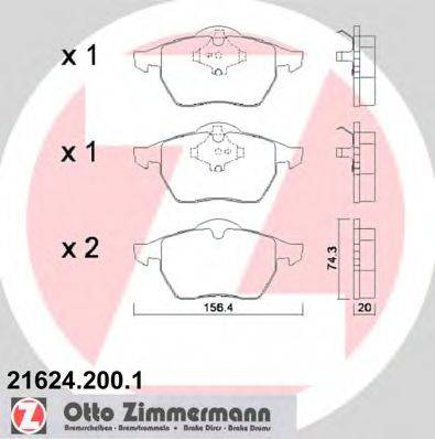 ZIMMERMANN 21624 Комплект гальмівних колодок, дискове гальмо