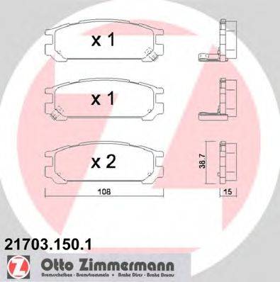 ZIMMERMANN 21704 Комплект гальмівних колодок, дискове гальмо